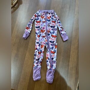 Little Sleepies Purple Butterfly Kids Footie